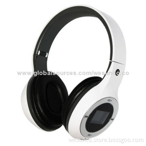 2014 New 4-in-1 Bluetooth headset, TF card + FM radio + wired & wireless + LCD display